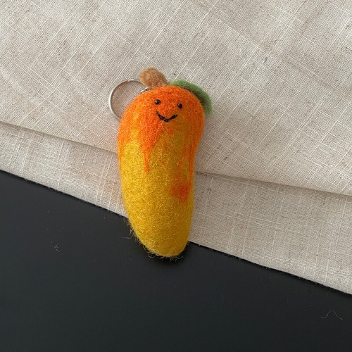 Nepal Handmade Wool Felt Vegetable and Fruit Bag Charm, Cute Bread Keychain - Picture 22 of 26