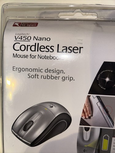 NEW SEALED RETAIL Logitech V450 Nano Cordless Laser Mouse Wireless NEW OLD STOCK - Picture 8 of 8