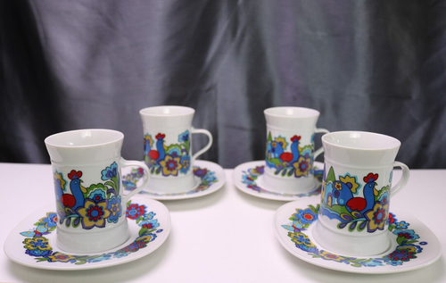Quadrille Sango MARKETPLACE 8 pz tazza e piattini 7016 Giappone anni '80 - Foto 2 di 11