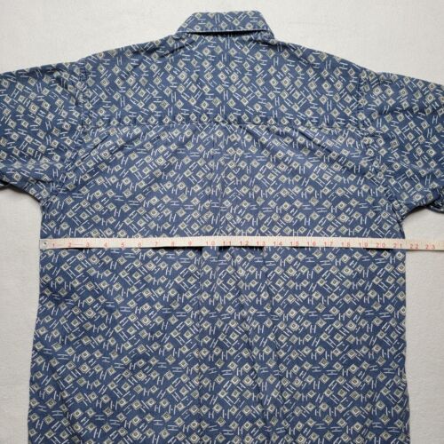 Vintage Trader Bay Button Front Shirt Men's Medium Blue Short Sleeve Preppy - Picture 4 of 5