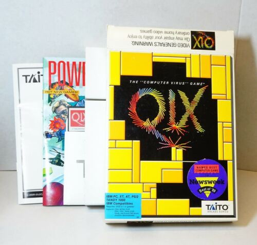 "Taito QIX Gioco per computer IBM-PC XT AT Tandy 1000 1989 Videogioco, 5,25" - Foto 3 di 7
