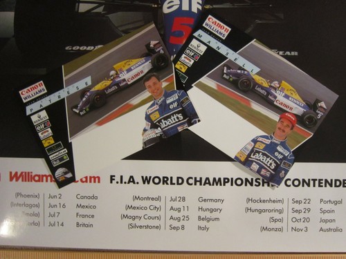 3 Nigel Mansell & Williams & Ricardo Patrese Formula One Posters. Original. - Picture 4 of 12