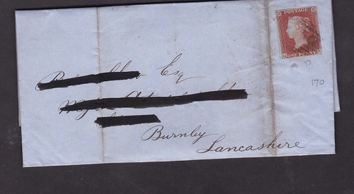 1d RED IMPERFORATES Plated 4 Margins on DATED Piece/Cover ..Lancs..PRICED SINGLY - Picture 34 of 66