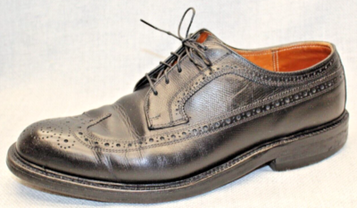Vintage Bob Smart Black Leather Fully Brogued Wingtip Oxford  display picture 1