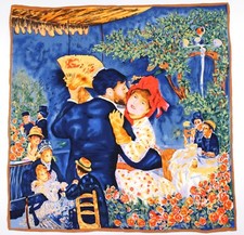Beautiful vintage scarf "Renoir - dance in the countryside"