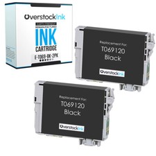 2-PK Compatible OSI Epson 69 Black Ink Cartridge for Stylus CX7450 CX8400 NX100