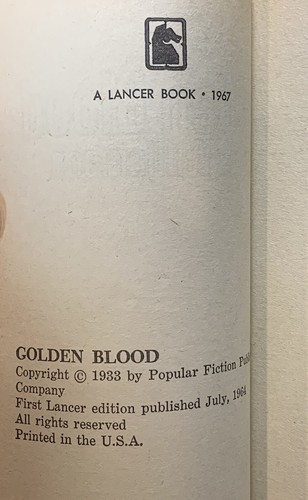 Golden Blood by Jack Williamson - vintage 1967 Lancer sci-fi adventure pb - Bild 6 von 6