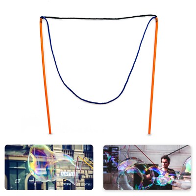 Giant Bubble Maker Wand Bubble Stick Blow Huge Bubbles Orange 50cm String 1,5m 