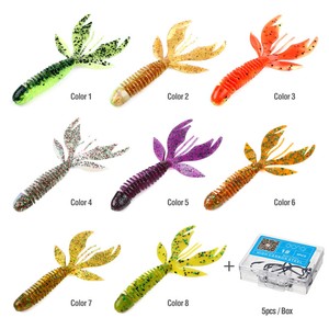 10Pcs-75mm-Soft-Lures-Worm-Fishing-Artificial-Lures-Minnow-Baits-5Pcs-Hooks