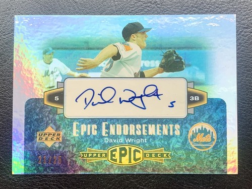 Rare David Wright 2006 Upper Deck Epic Endorsements /25 EE-WR New York Mets Auto - Picture 4 of 9