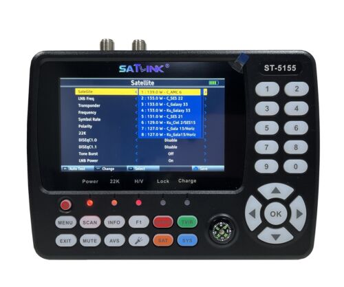 SATLINK ST-5155 Satellite Finder Meter DVB-S/S2/T/T2/C Combo MPEG-4 H.265 10 Bit - Picture 5 of 16