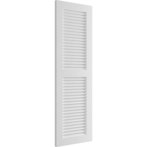 Ekena Millwork Louvered Shutters 15"x55" True Fit PVC Two Equal Louver Shutters - Picture 3 of 8