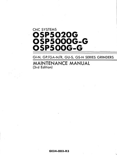 Okuma CNC System Wartung OSP GI-N GPGA-NR GU-S GS-N Serie Schleifer manuell - Bild 2 von 4