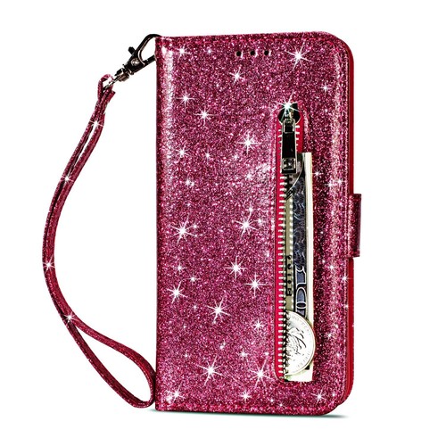 For Samsung S25 S24 S23 S22 S21 S20 S10S9 Bling Glitter Wallet Zipper Case Cover - Picture 18 of 19