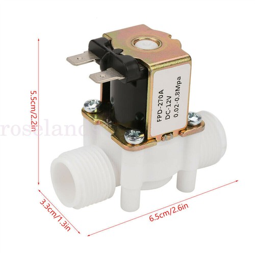 DC 12V Electric Solenoid Valve Water Air Outside 1/2" Normally Closed N/C - Picture 6 of 11