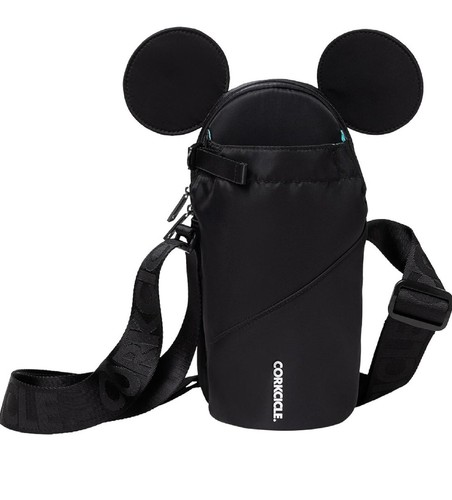 Disney x Corkcicle Mickey Mouse Black Crossbody Water Bottle Sling Bag-NEW Open