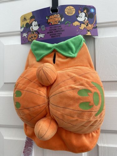 New Disney Parks Halloween Mickey Pumpkin Glow-in-the-Dark Pet Dog Costume SMALL - Picture 1 of 9