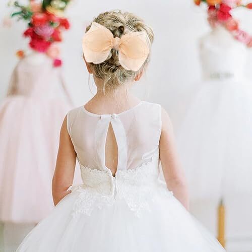 5.5-Inch Organza Double Hair Bows Alligator Clips Hair Champagne Gold - Picture 6 of 7