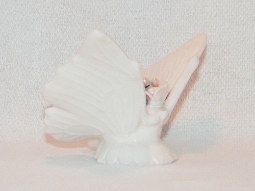 Vtg. Ardalt Lenwile Japan Verithin Porcelain Pastel Floral Pin Cushion Butterfly - Picture 2 of 12