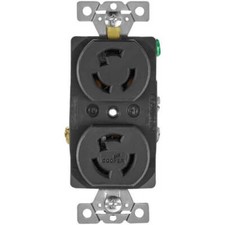 Eaton 4700 Duplex Locking Receptacle, 15A, Industrial, 125V, Black