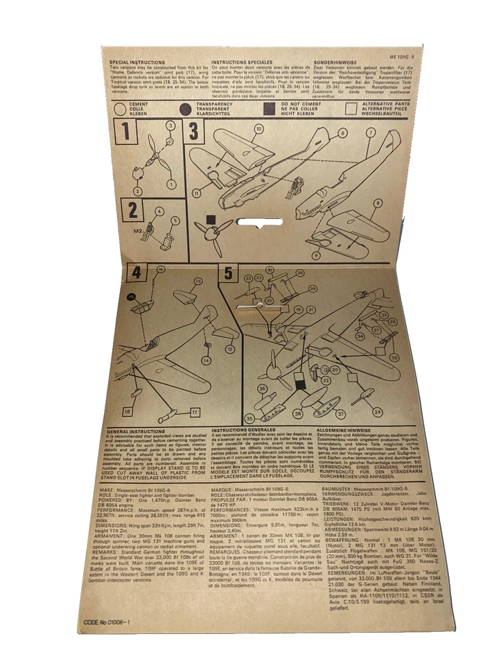 Airfix 1:72 Scale Messerschmitt Bf 109G -6 Plastic Model Aircraft Kit ME109G-6 - Immagine 3 di 3