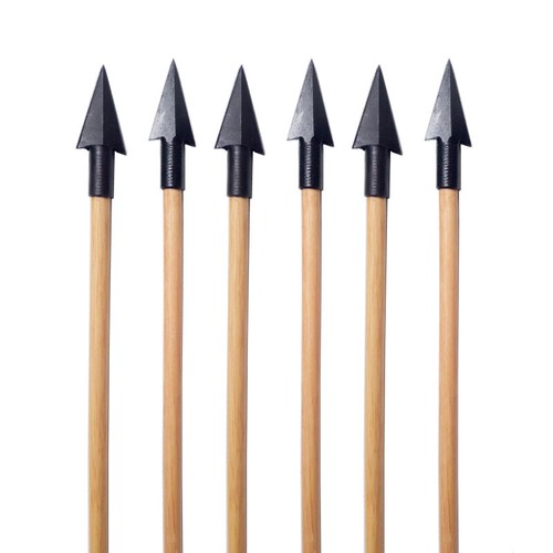 6pcs 31" Archery Wooden Arrows Wood Shaft Turkey Feather Arrowheads Bow Hunting - Picture 3 of 10