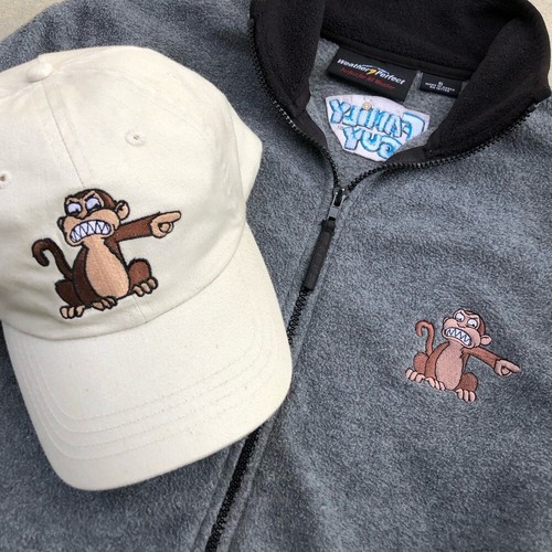 Rare Family Guy Cast/Crew Gift Evil Monkey Hat & Zip-Up Fleece Set Size Small - Picture 1 of 16