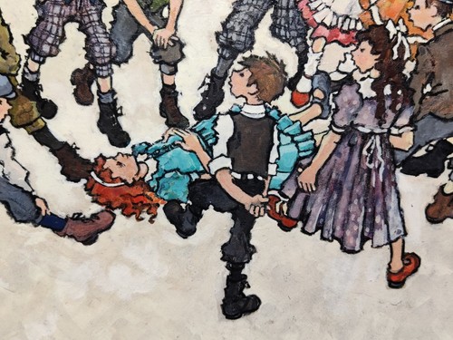 SIGNED ORIGINAL OIL PAINTING OF CHILDREN PLAYING BY MARGARET CHAPMAN (1940-2000) - Picture 24 of 24