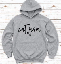 Cat Mom Gray Unisex Hoodie Sweatshirt