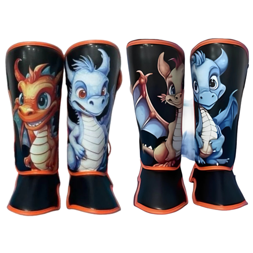 RAJA Kids Boxing Shin Guards Muay Thai MMA Fight Training Exercise Cute Dragon