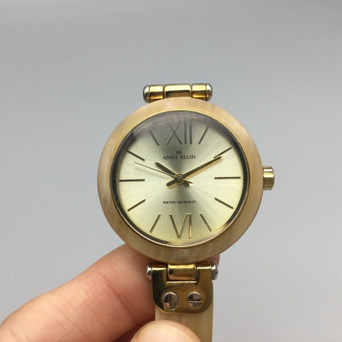 Anne Klein Watch Women 34mm Gold Tone White Resin Band Round New Battery 5.75" - Picture 8 of 16