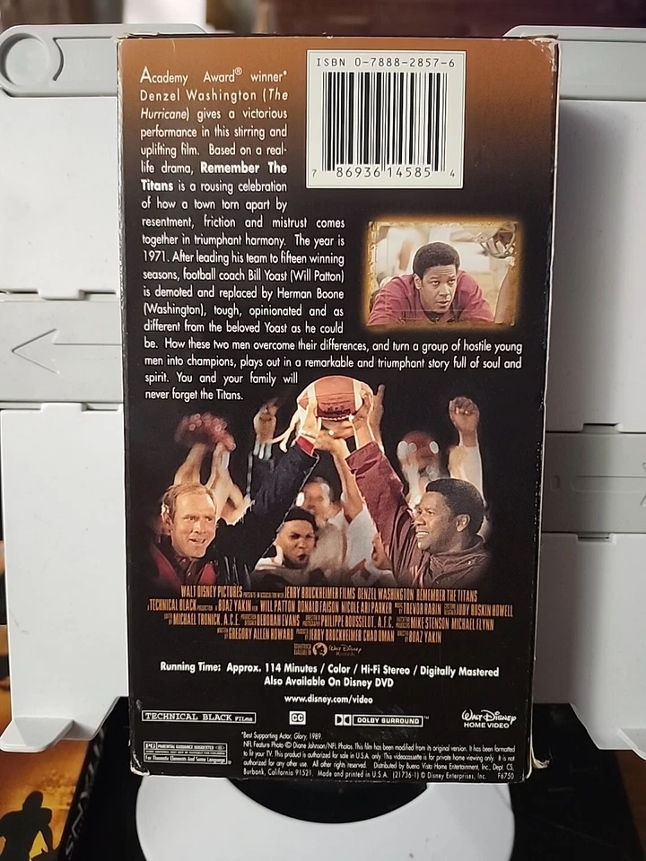 Remember the Titans () – Walt Disney Sports Movie – Denzel Washington - VHS Movi - Image 3 of 3