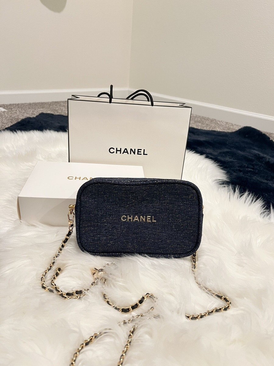Chanel Beaute Makeup NAVY BLUE VIP POUCH With Box And Paper Bag
