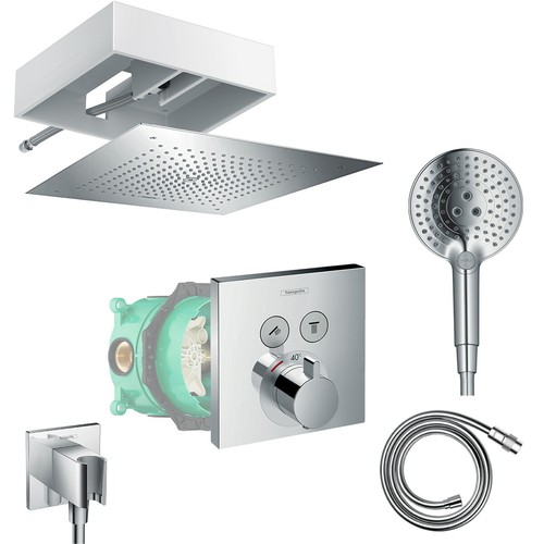 Hansgrohe Grifo de ducha empotrado Shower Select Raindance E 400 juego sistema de ducha - Imagen 15 de 16