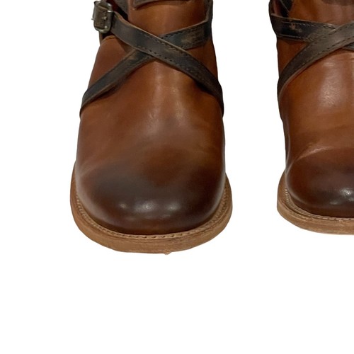 Freebird by Steven Stair braune Damen-Riemchen-Booties aus Leder Krokoprägung 7 - Bild 6 von 17