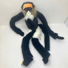 K M International Wild Republic Plush Black Hanging Monkey 17" 1999 Long Legs