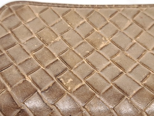 Bottega Veneta Beige Brown Leather Intrecciato Zip Around Card Holder Wallet - Picture 5 of 15