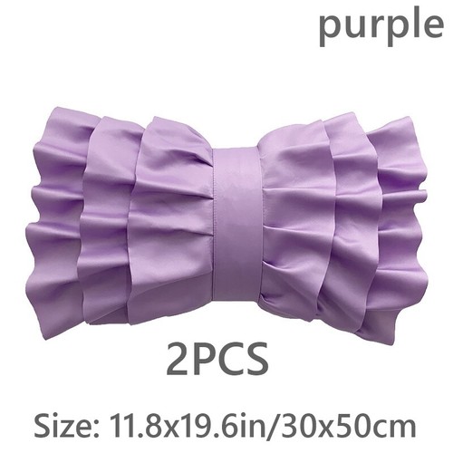 2x Bowknot Kissenbezug Satin Rüschen Überwurf Sofa Bettwäsche Dekoration DIY - Bild 14 von 18