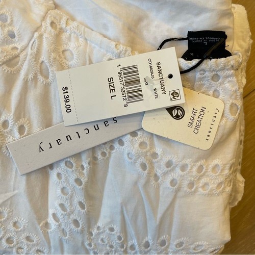 Sanctuary Weekend Eyelet Babydoll Dress White - Picture 4 of 5