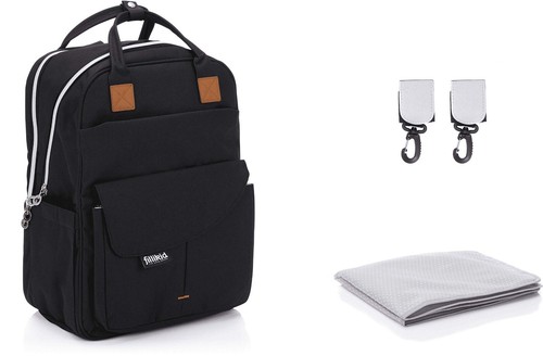 Fillikid Rome Rucksack Baby Wickeltasche schwarz neu mit Etikett - Bild 2 von 6