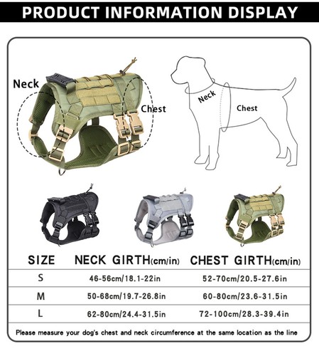 Tactical dog vests large dogs heavy dogs adjustable large sized dog vests - Picture 2 of 24