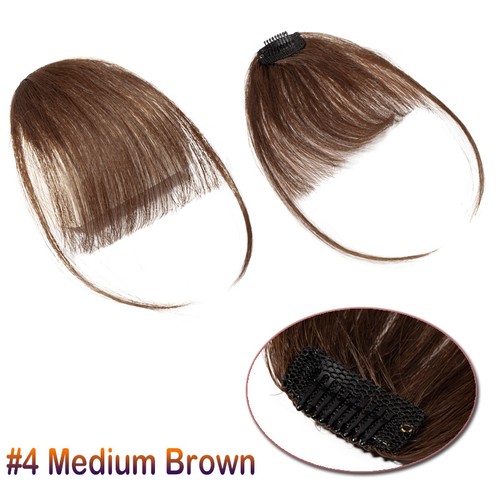 Gepflegter/dünner luftweicher Pony Clip in echtem Remy Echthaar vorderes Haarteil Fransen USA - Bild 20 von 32