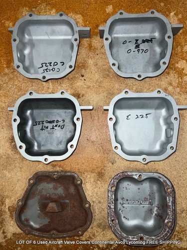 LOT OF 6 Used Aircraft Valve Covers Continental Avco Lycoming FREE SHIPPING - Picture 3 of 12
