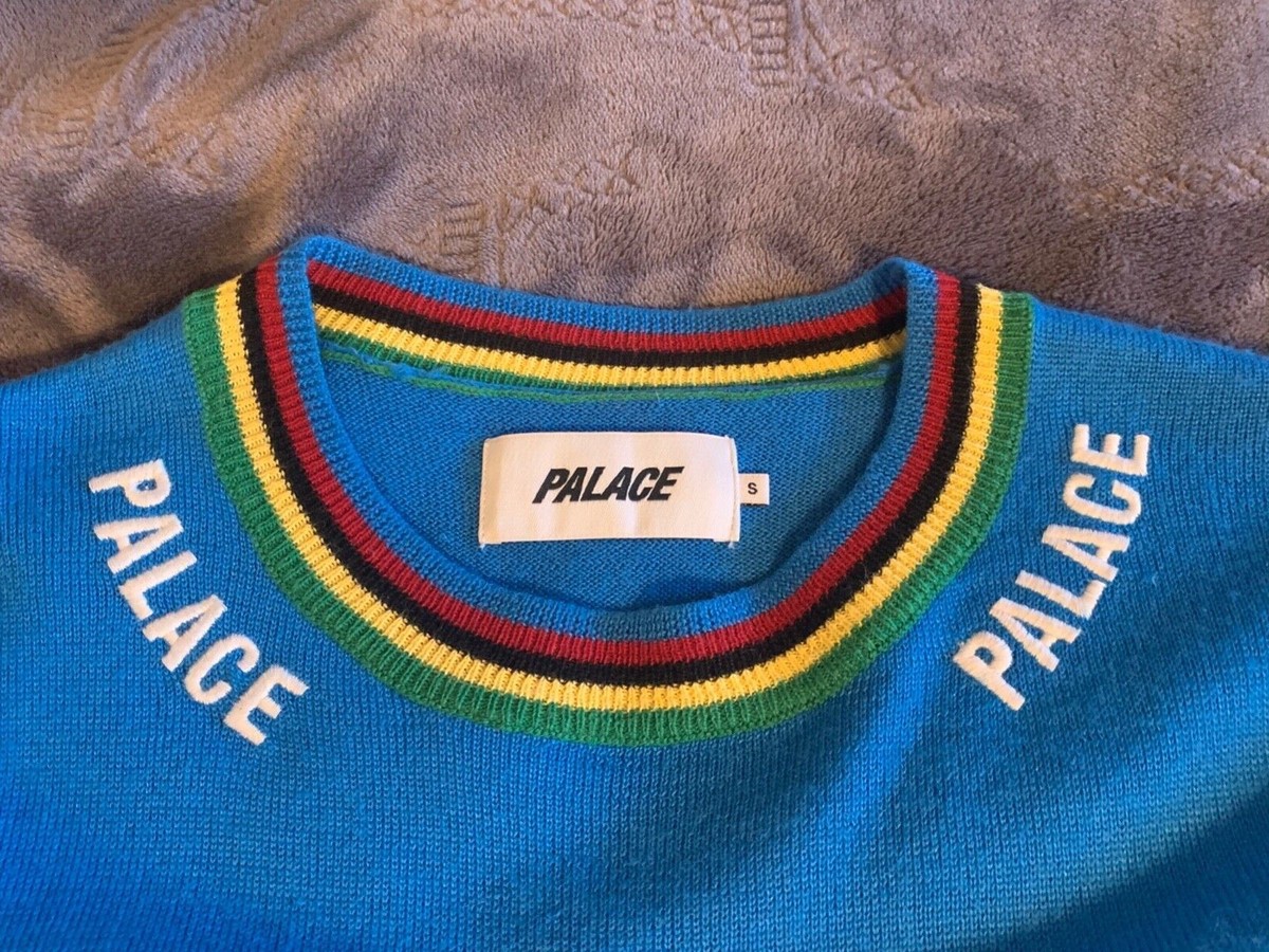 2016 Palace Skateboards Palasonic Knit Sweater - Blue, Size 2016 Palace Skateboards Palasonic Knit Sweater - Blue, Size