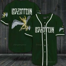 Hot Led Zeppelin Rock Band Men Women Baseball Jersey Size XS To 5XL