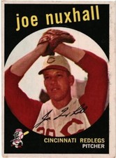 1959 Topps # 389 - JOE NUXHALL - CINCINNATI REDLEGS - EX+