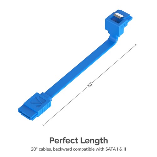 Sabrent SATA 90-DEGREE RIGHT-ANGLE CABLE WITH LOCKING LATCH (3 Pack) (CB-SRB3) - Picture 3 of 6