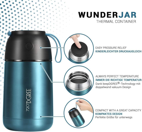 Thermos per Alimenti “Wunderjar” – 730Ml | Contenitore Termico Di Acciaio Inossi - Foto 2 di 12