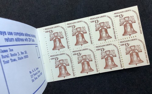 USPS 23-Stamp Booklet of 13-cent Liberty Bell Stamps (Scott 1595b & 1595c BK128) - Picture 2 of 4