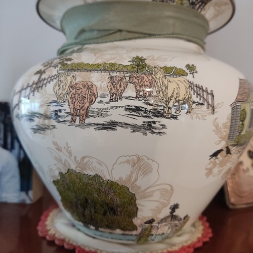 Mackenzie Childs Aurora Emaille Vase Emaille USA Top Zustand Bauernhof Motiv 7" - Bild 8 von 16